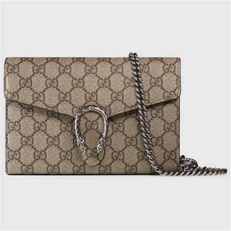 gucci dionysus leather chain wallet bag|gucci gg supreme web wallet.